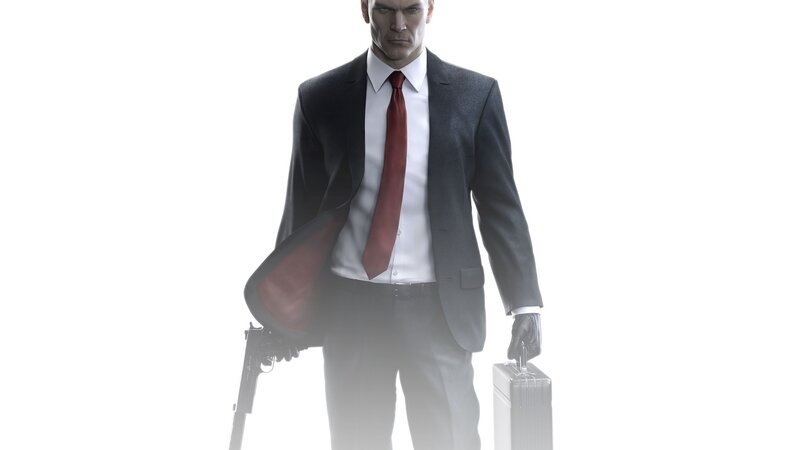 Man in Suit Holding Gun — White