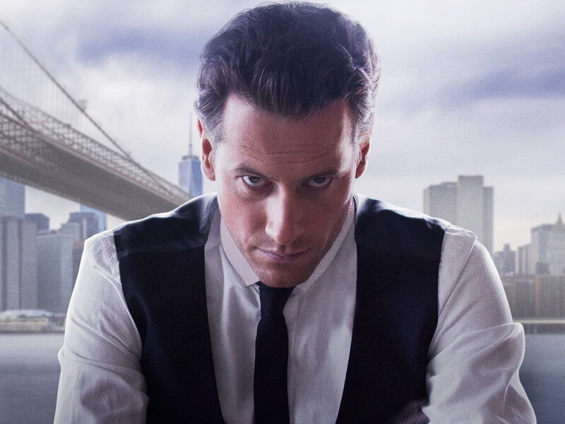 Man in Suit Looking Down — White