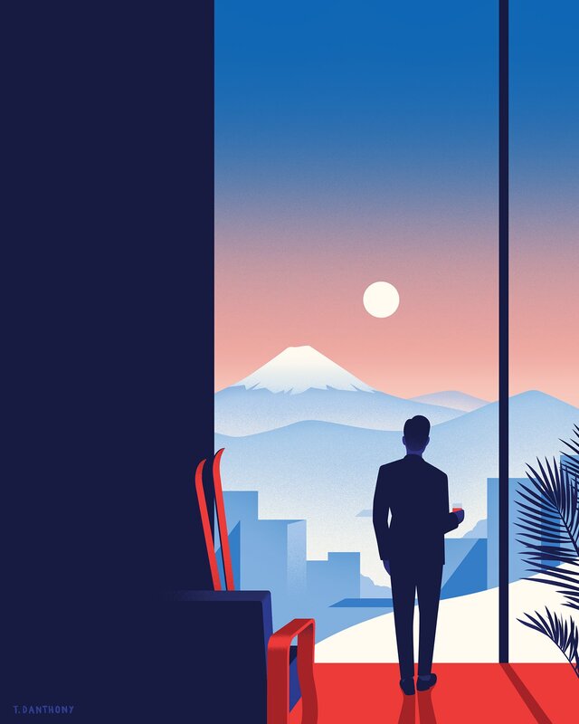 Man in Suit Looking Out