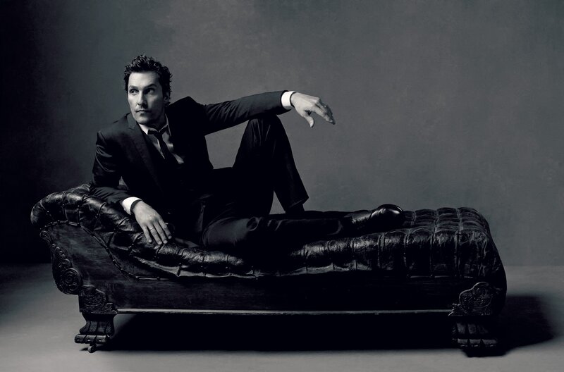 Man in Suit on Chaise