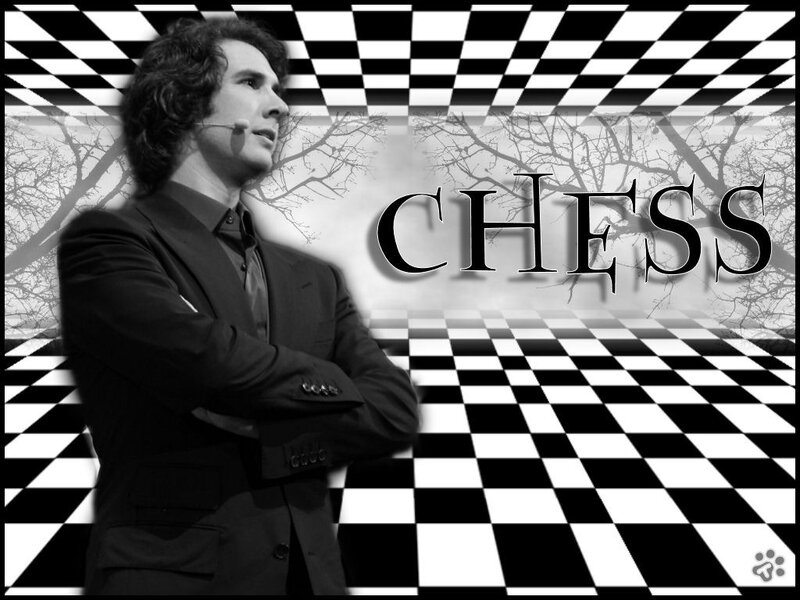 Man in suit on chessboard