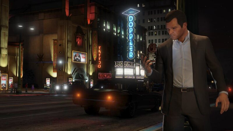 Man in suit on city street