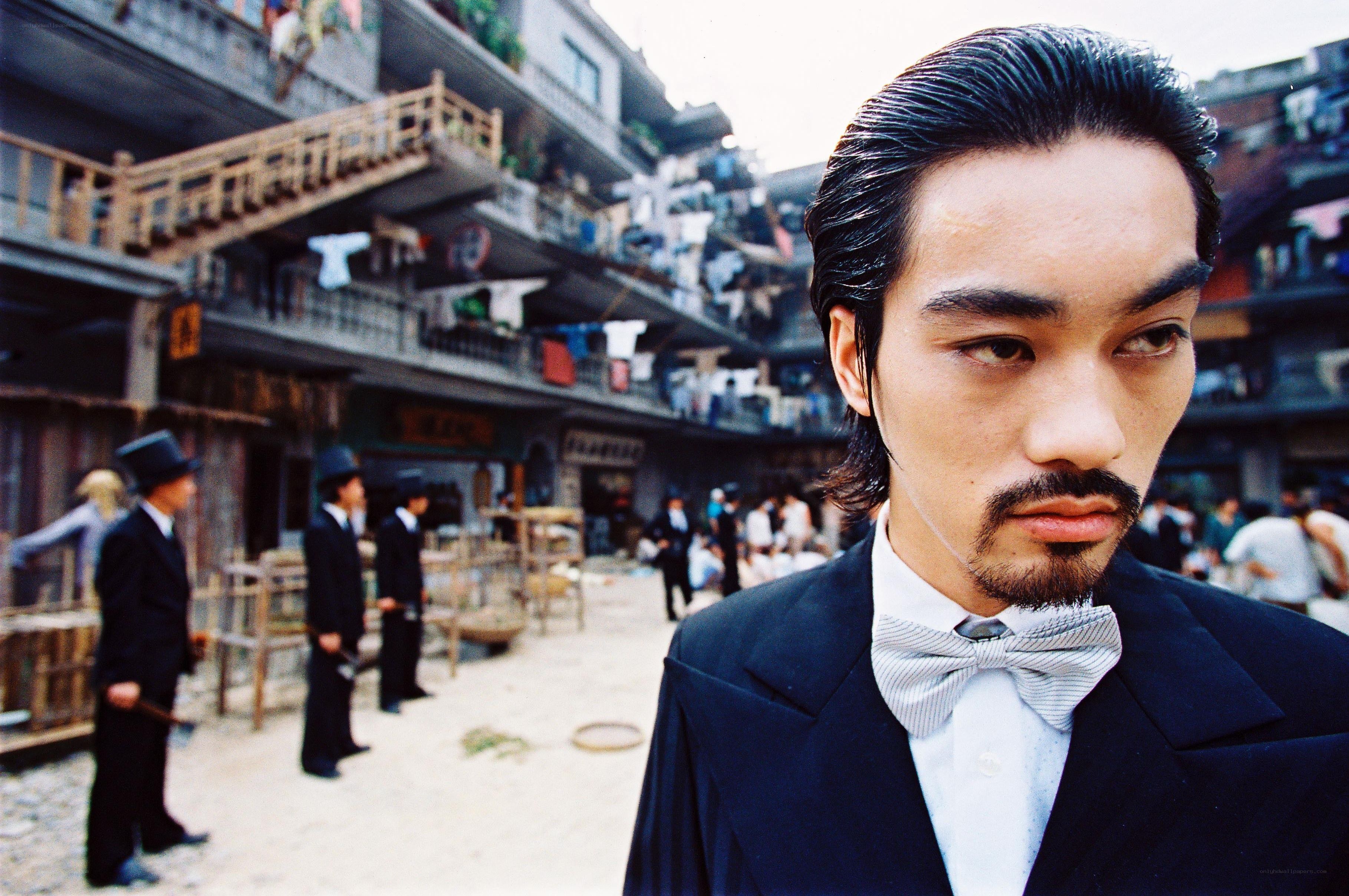Man in suit on crowded street
