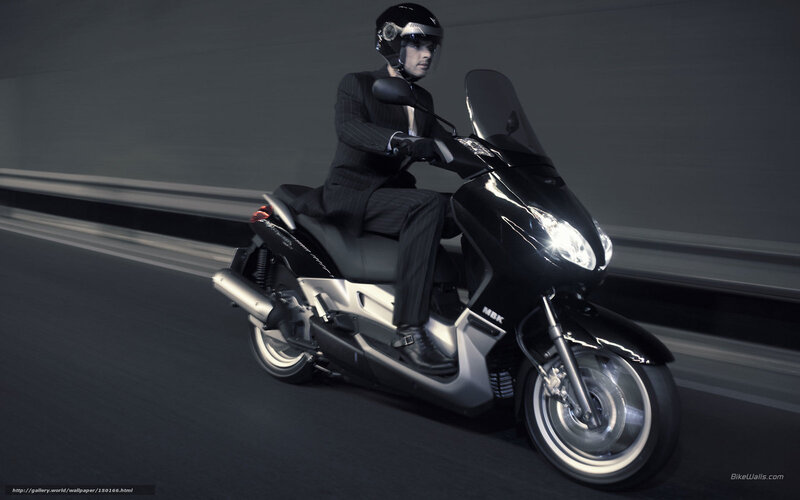 Man in Suit on Scooter — Black
