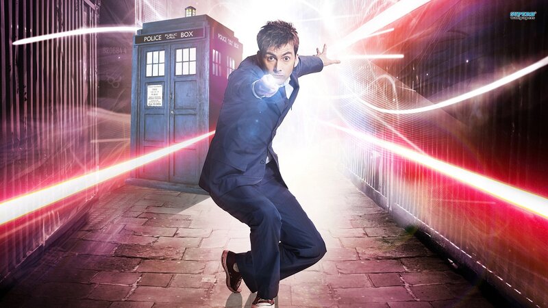 Man in Suit Pointing — Blue, Dramatic