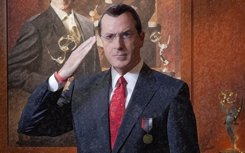 man in suit saluting