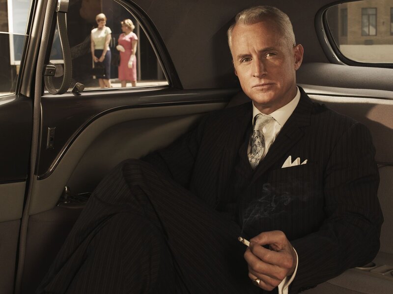 Man in Suit Smoking — Black
