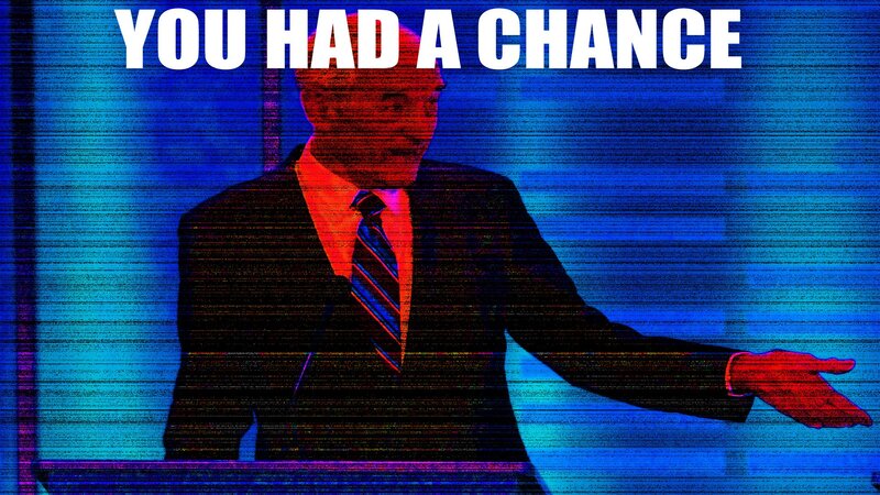 Man in Suit Speaking — Blue, Dramatic