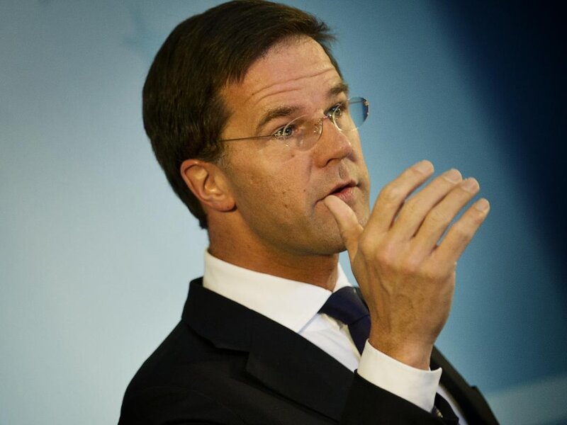 Man in Suit Speaking — Blue, Serious