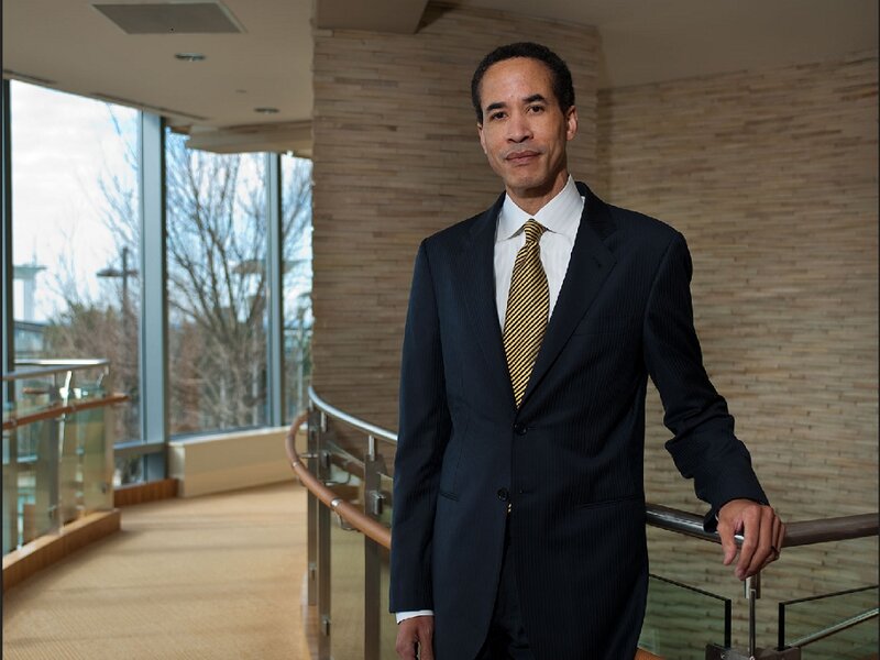 Man in Suit Standing — Black, Professional, Winter