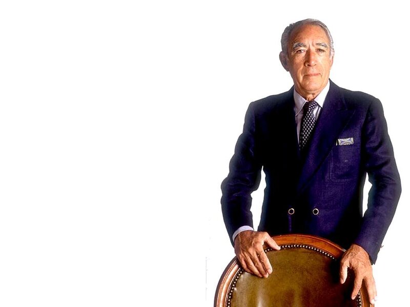 Man in Suit Standing — Blue