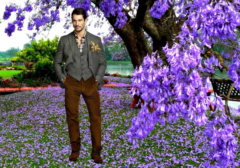 Man in Suit Standing — Purple