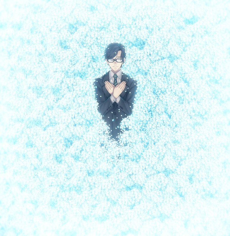 Man in Suit Surrounded by Petals