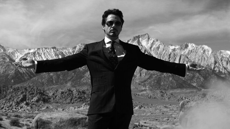 Man in Suit with Arms Outstretched — Black