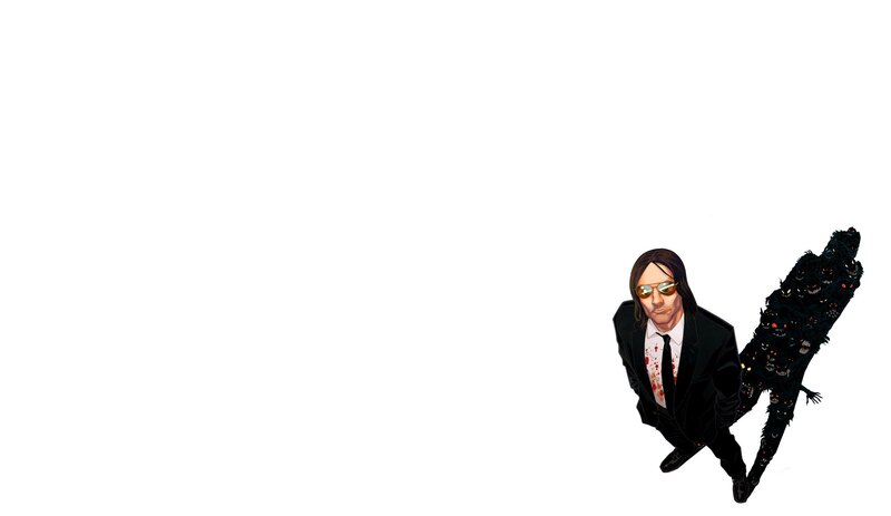 man in suit with bloodstains