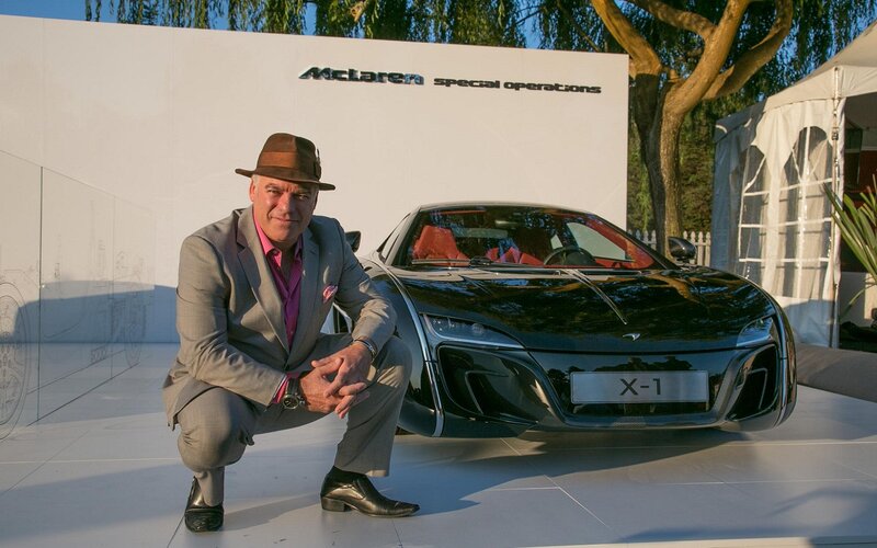 Man in Suit with Car — Black