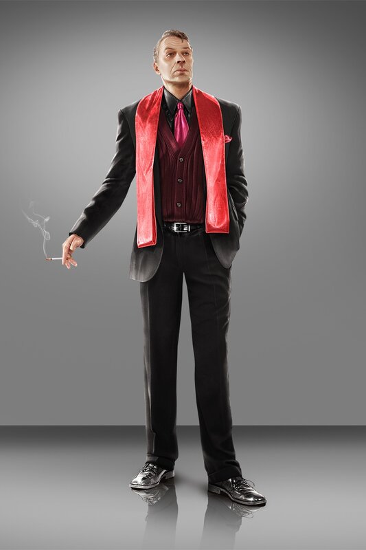 Man in suit with cigarette