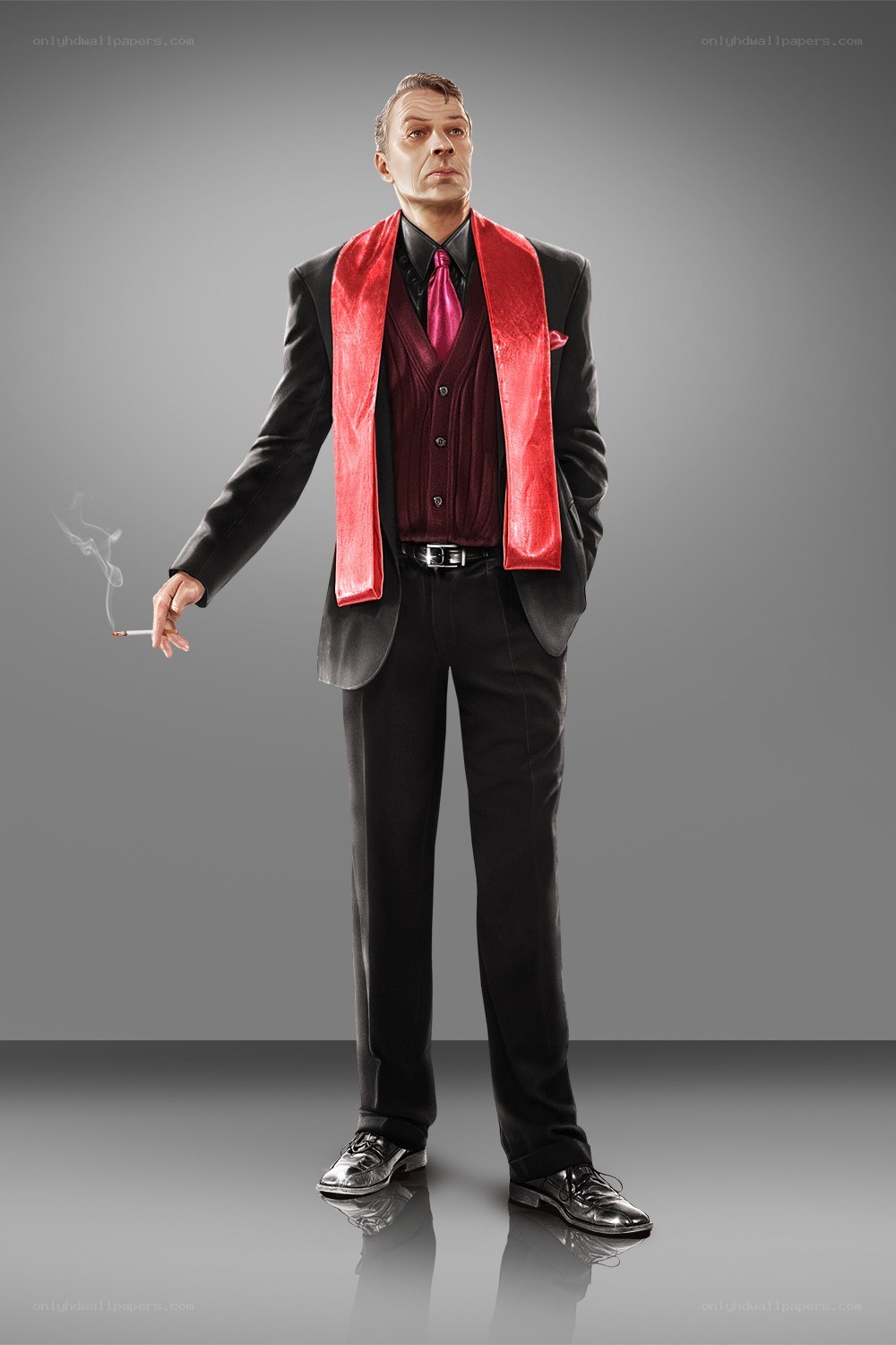 Man in suit with cigarette