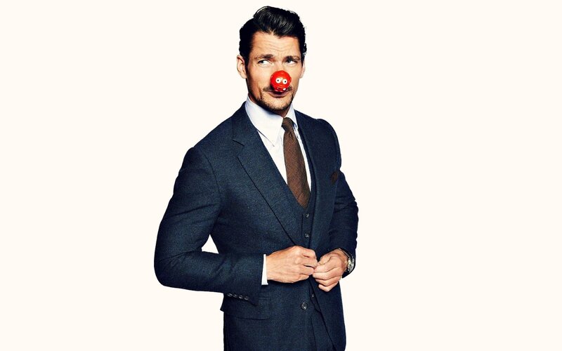 Man in Suit with Clown Nose