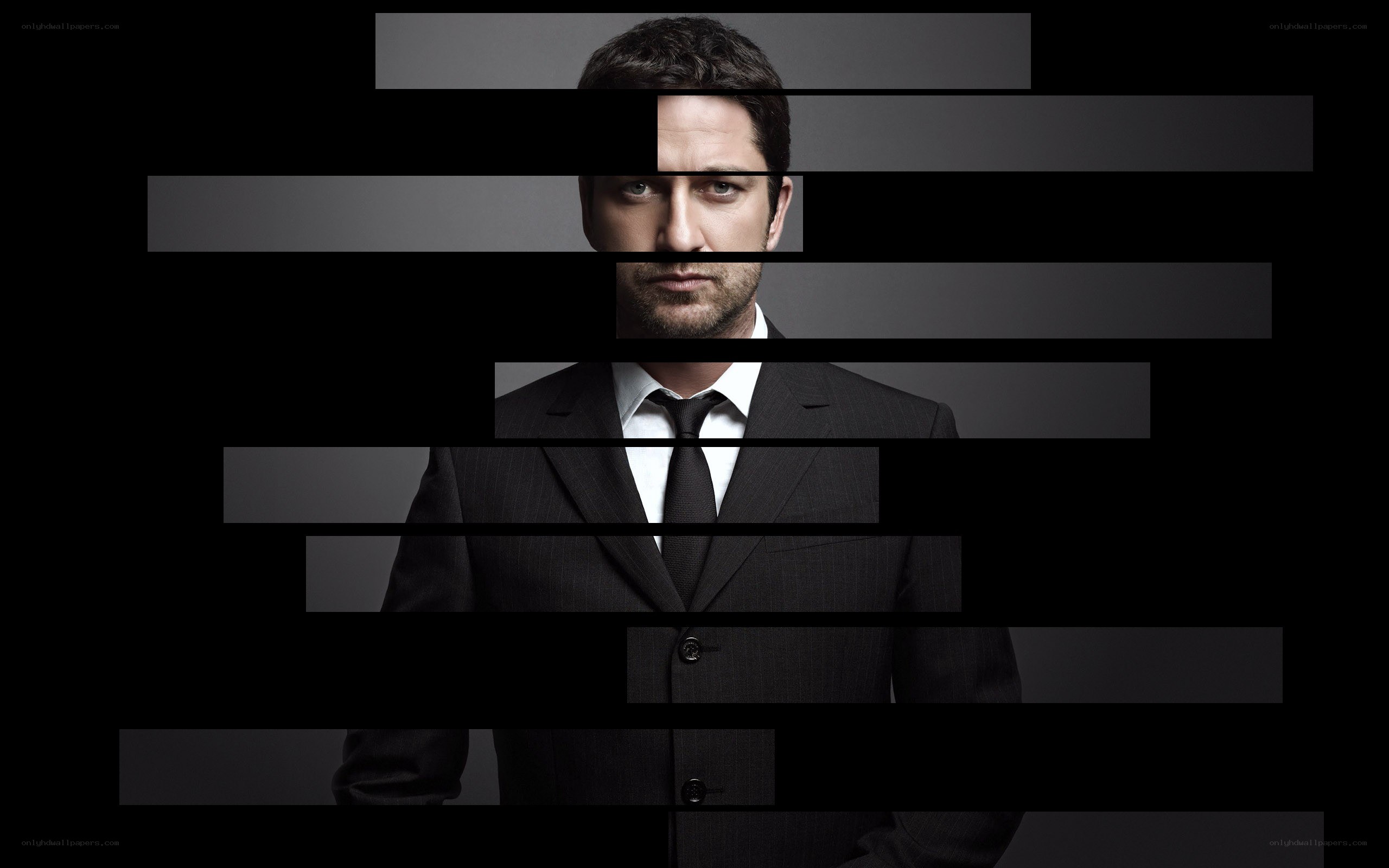 man in suit with digital glitch