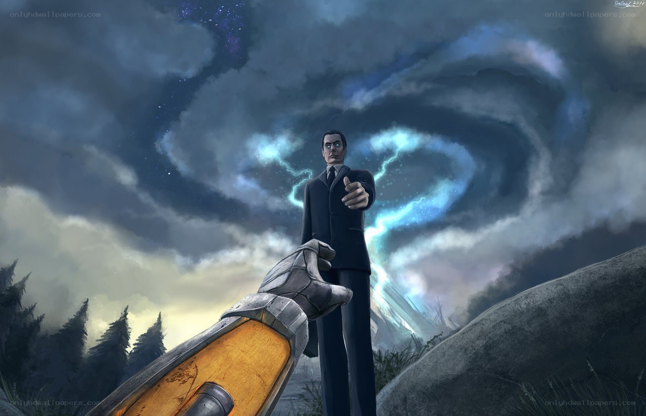 Man in suit with energy vortex
