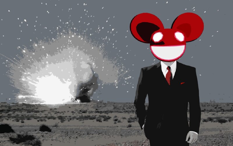 Man in Suit with Explosion — Red