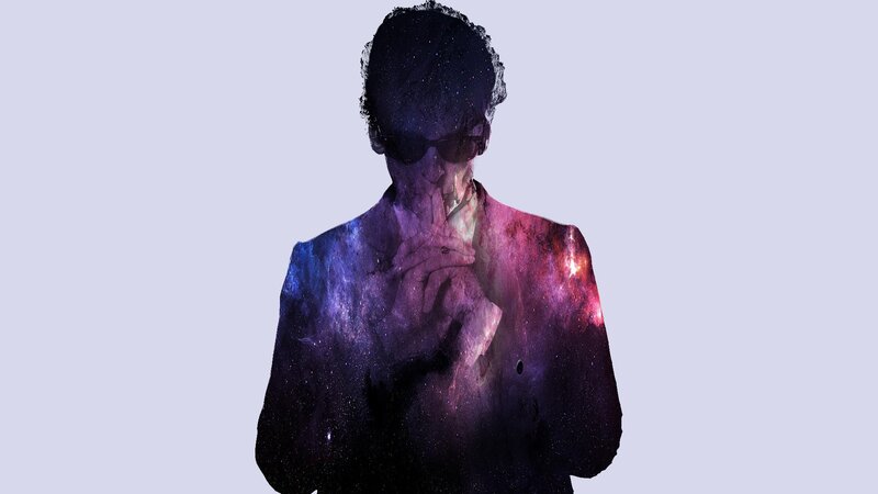 Man in Suit with Galaxy
