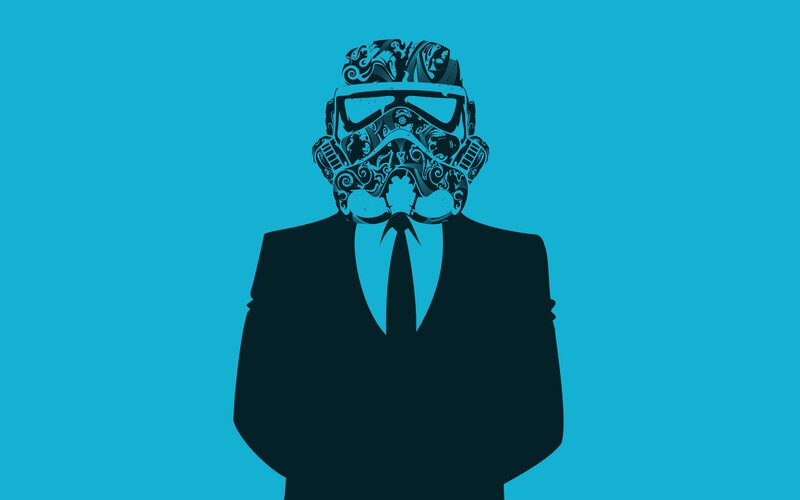 Man in Suit with Helmet — Blue