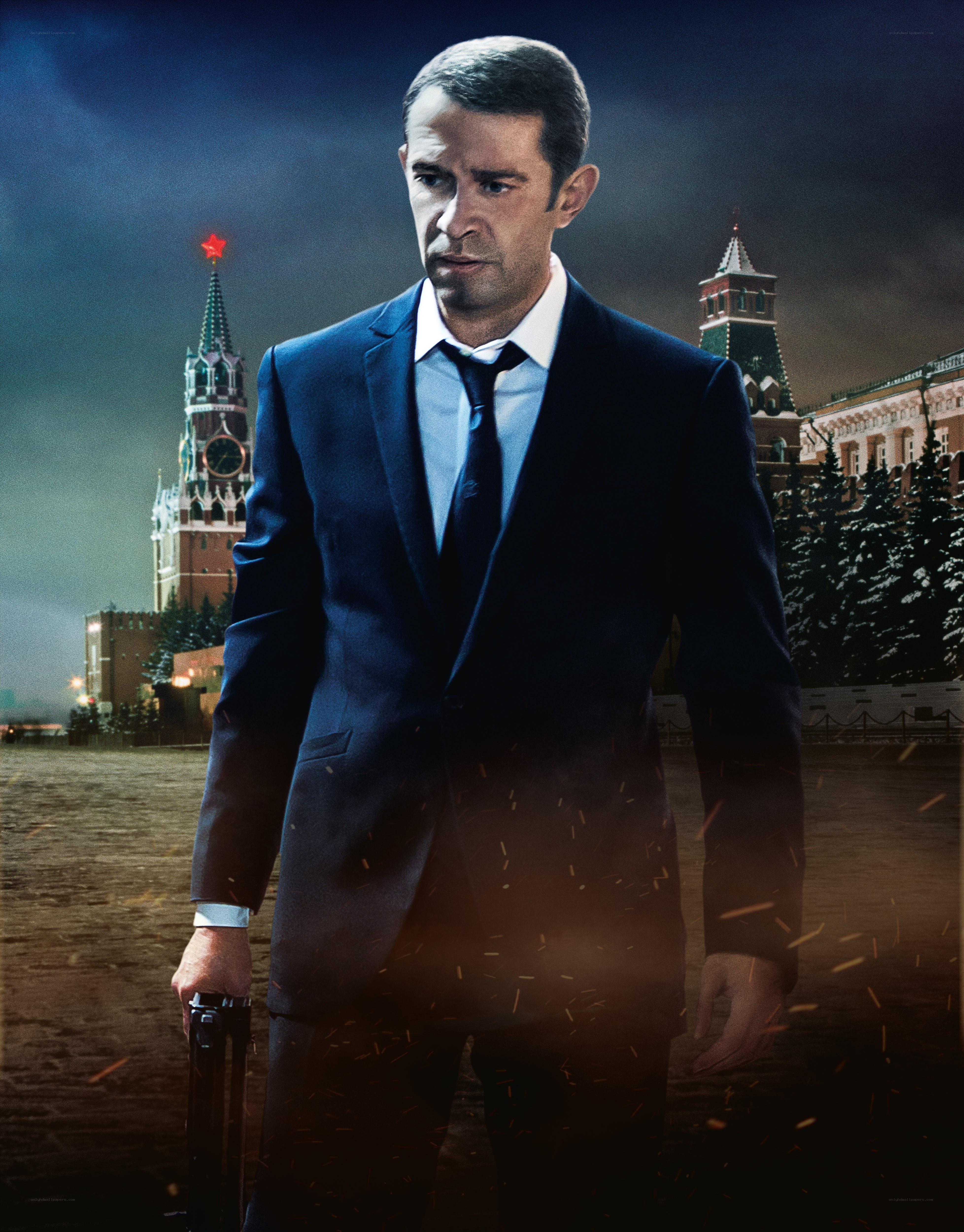 Man in suit with Moscow background