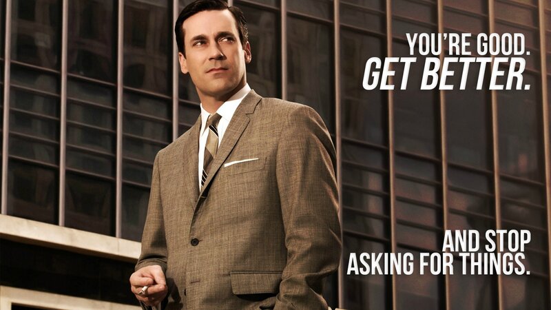 Man in suit with motivational quote