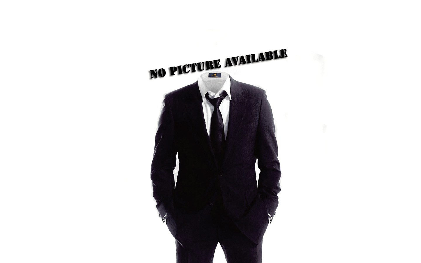 Man in suit with no head