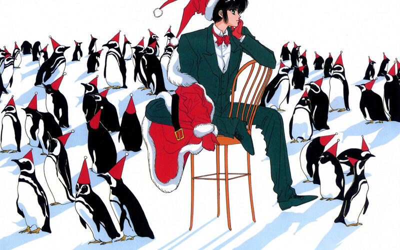 Man in Suit with Penguins