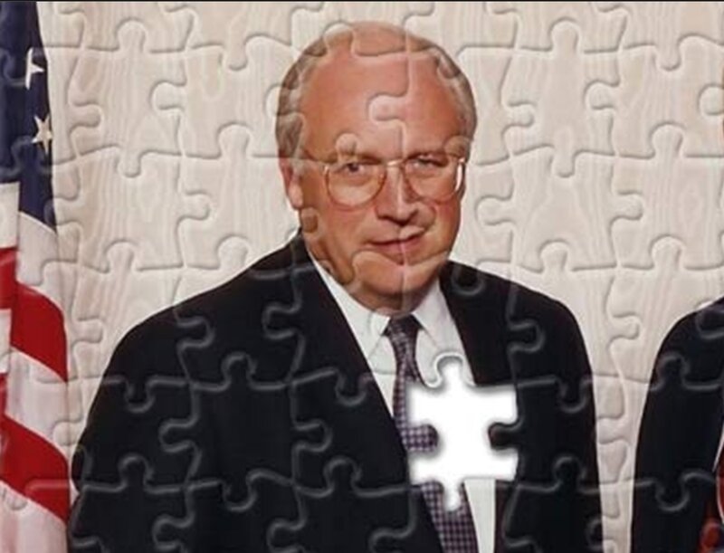 Man in suit with puzzle effect