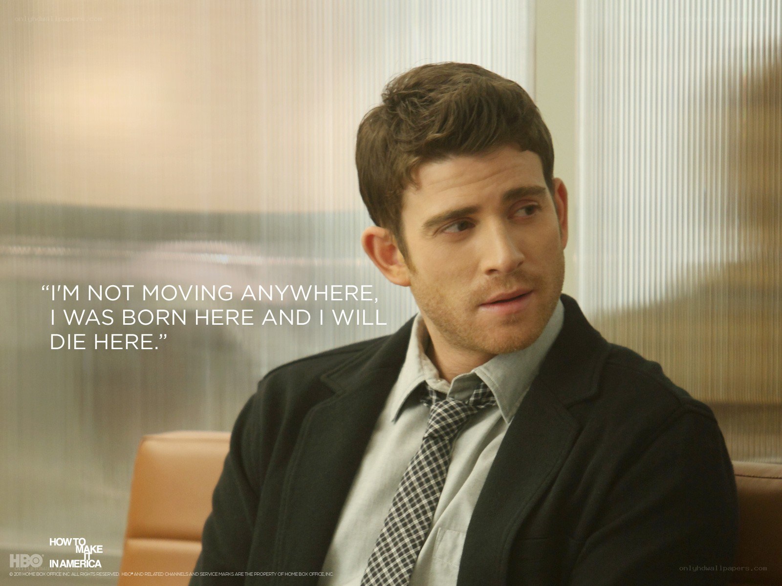 man in suit with quote