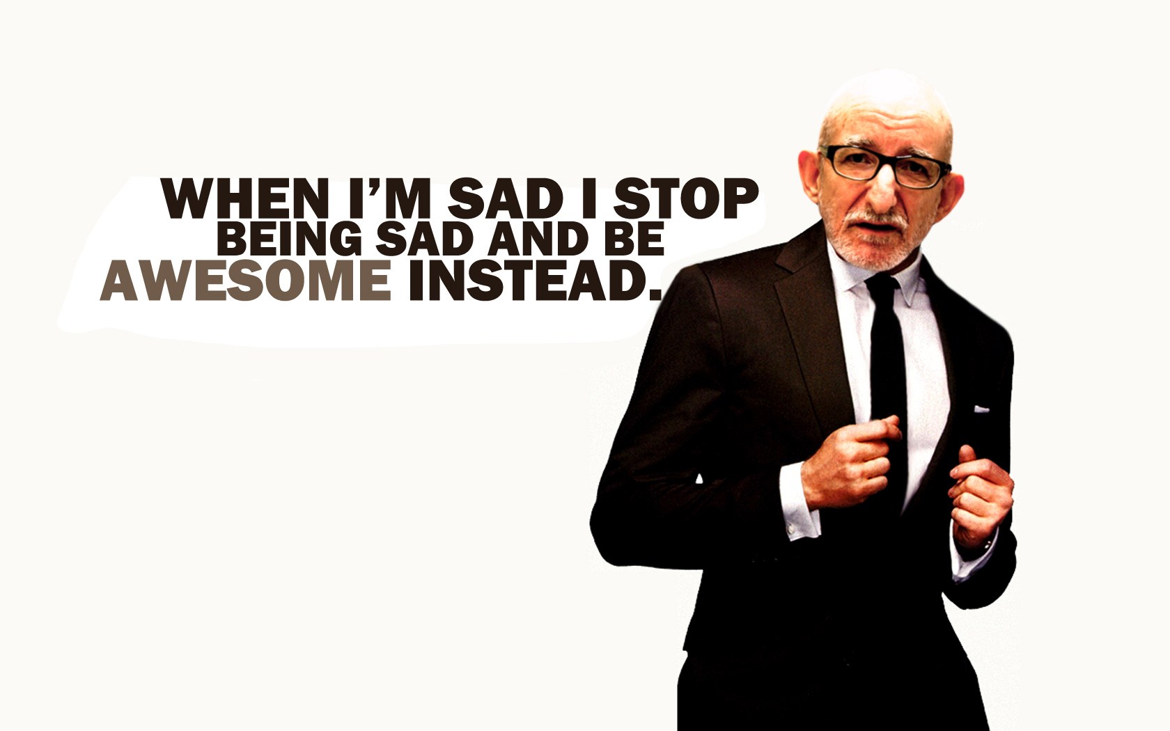 Man in suit with quote