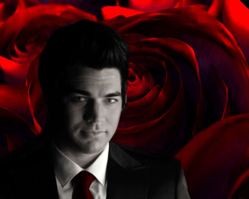 Man in Suit with Roses