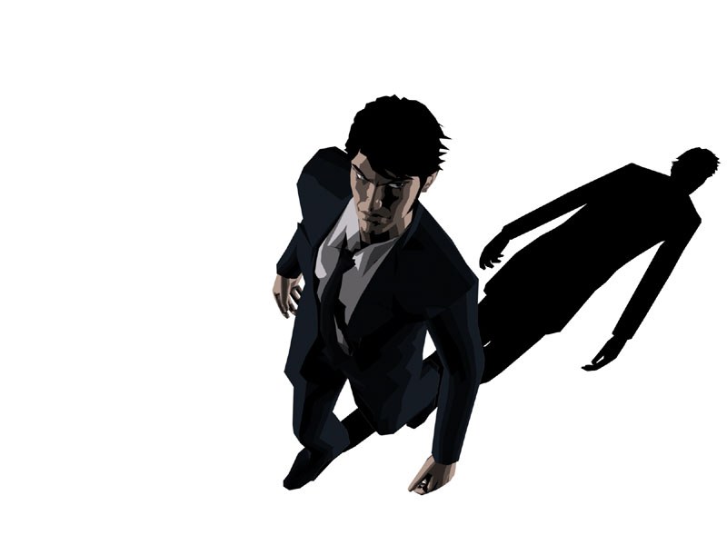 man in suit with shadow