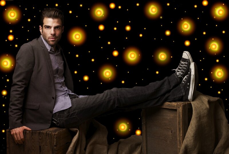 Man in suit with starry background