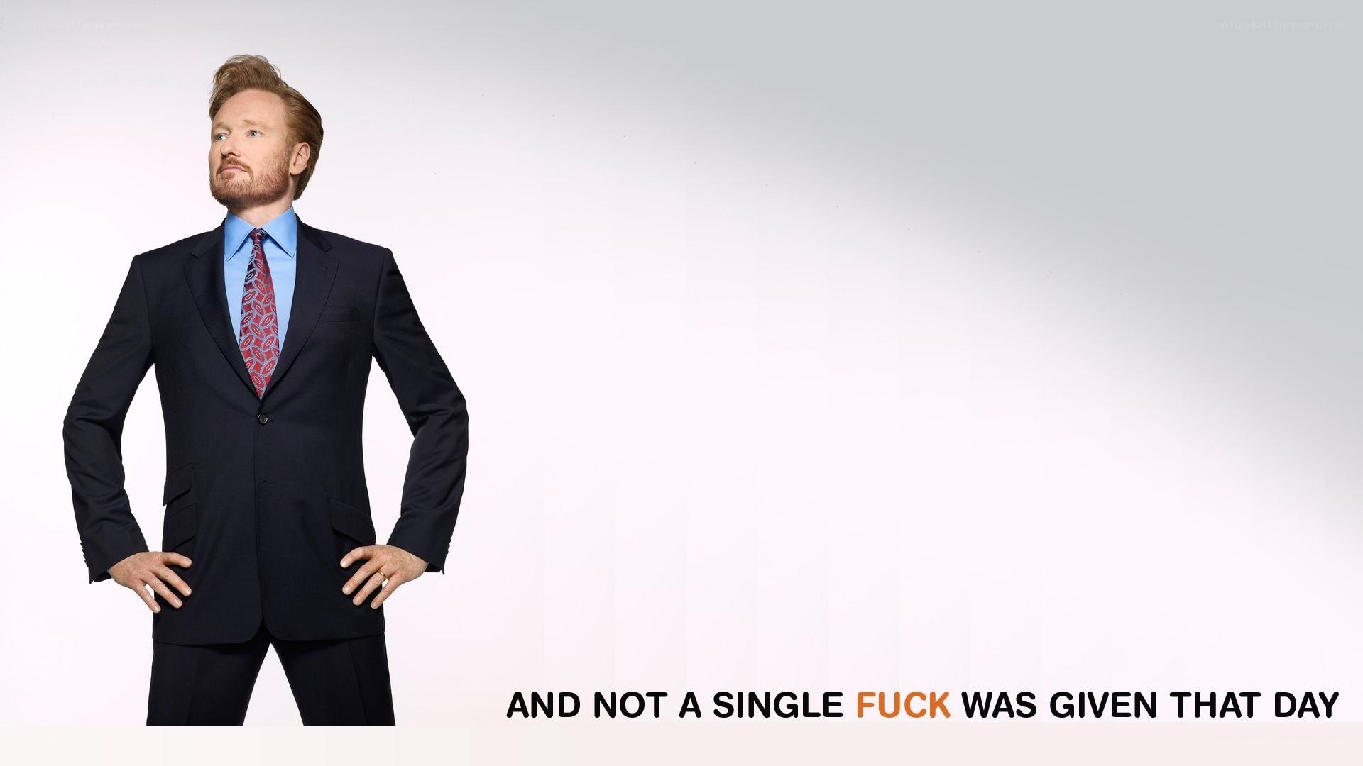 man in suit with text