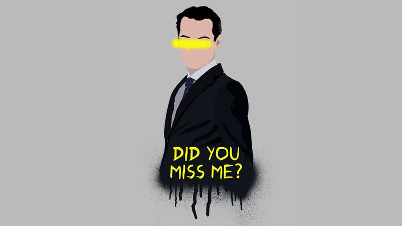 Man in Suit with Yellow Eyes