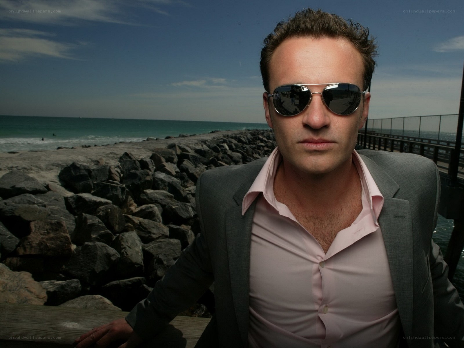 man in sunglasses at beach