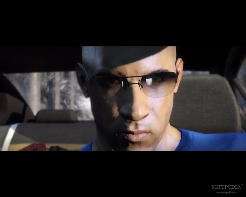 Man in Sunglasses — Blue, Serious