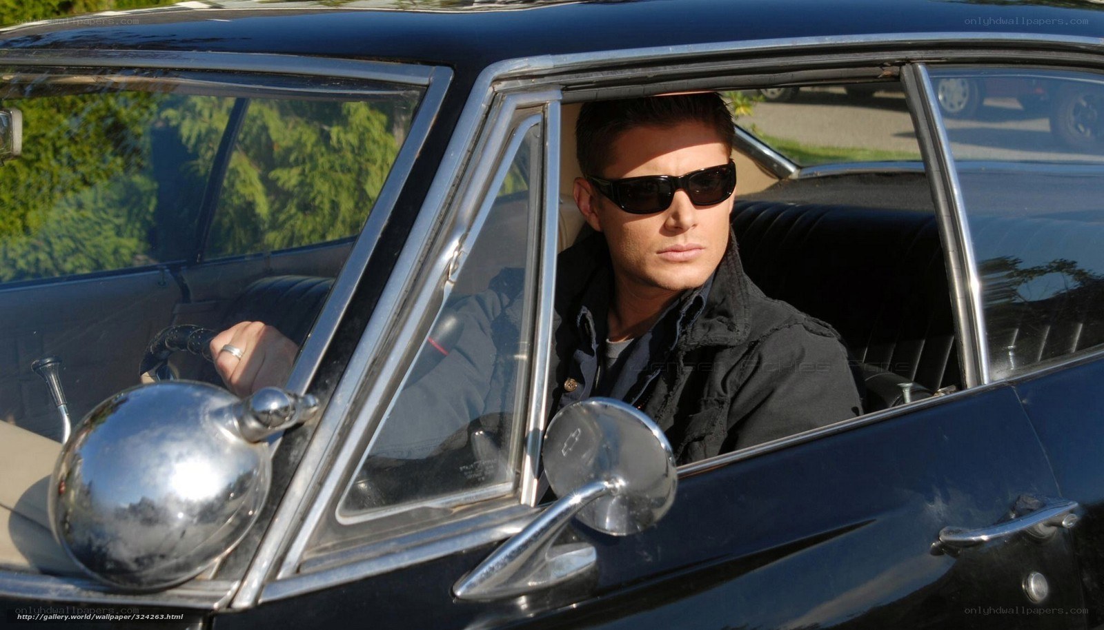 man in sunglasses in car