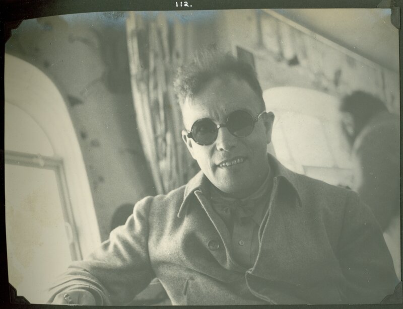 Man in sunglasses on a ship