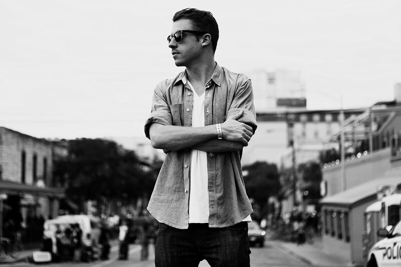 Man in Sunglasses on Street — Black
