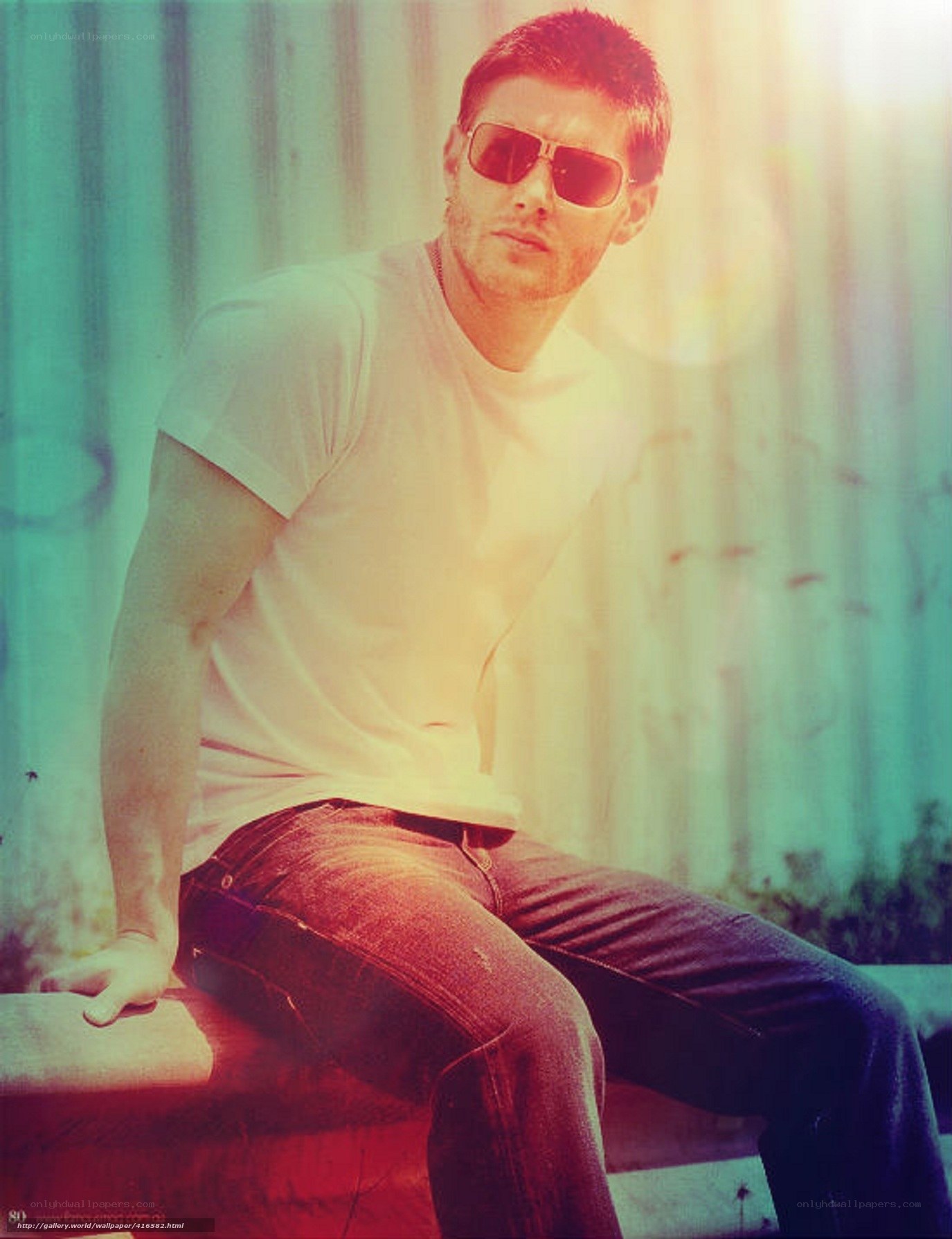 man in sunglasses sitting