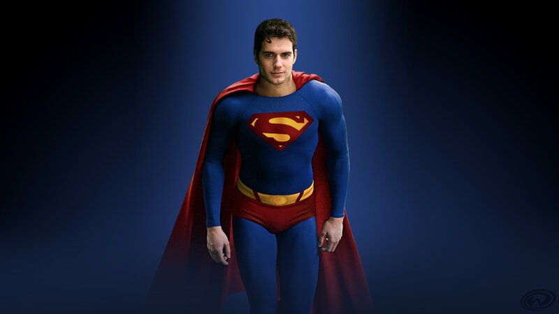 Man in Superhero Costume — Blue, Dramatic