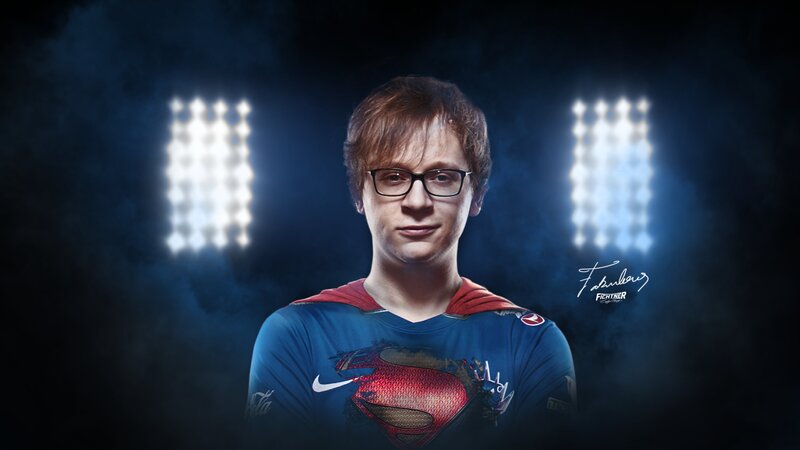 Man in Superhero Shirt