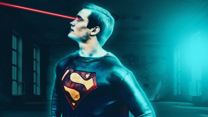Man in Superman Costume — Blue