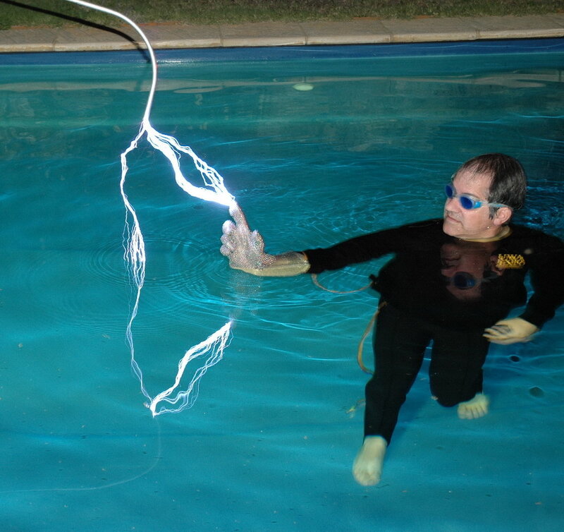Man in Swimming Pool — Blue, Dramatic